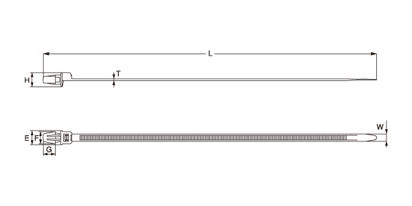 結束バンド | プッシュリリースタイ（取付穴径φ6.2mm～6.5mm）幅広押込